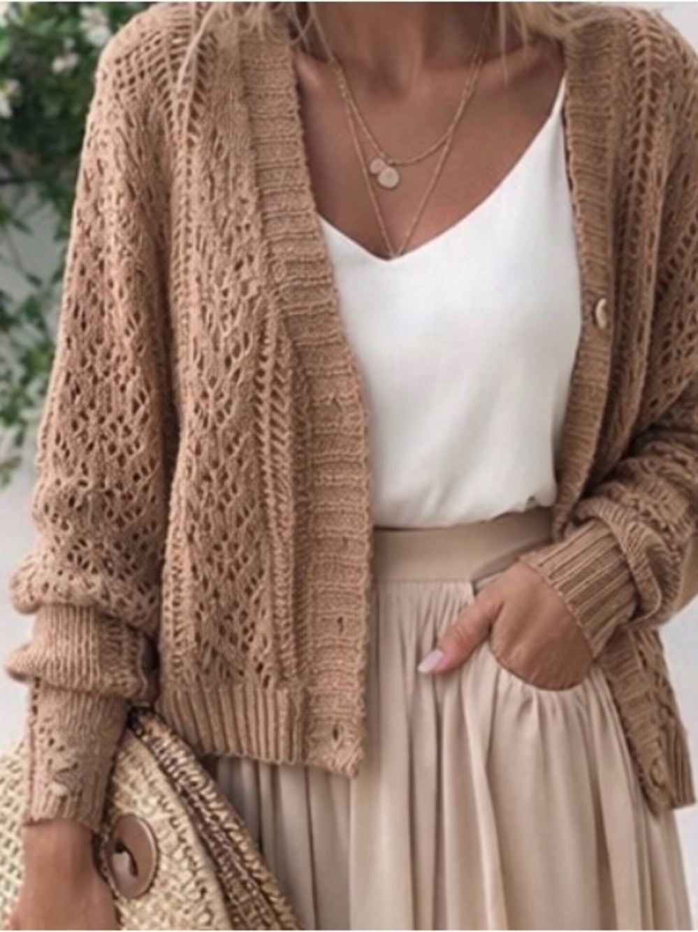 Boho Open Knit Cardigan | Spring Layer | Neutral | Anthropologie Vibe